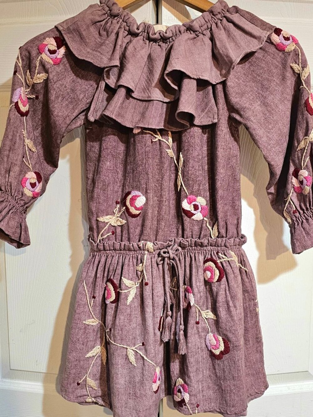 NWT Tuchinda Girls Boutique Purple Dress w/ Artisan Embroidery Size 5